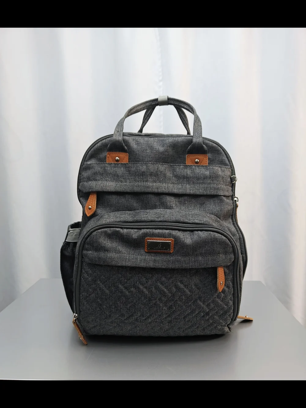 Babbleroo Dark Gray Baby/Diaper Backpack